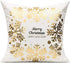 All Smiles Christmas Throw Pillow Covers Cases 16X16 Set of 4 White Gold Decorations Winter Xmas Indoor Home Holiday Décor Velvet Navidad Cushion ...