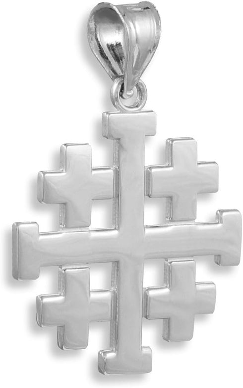 925 Sterling Silver Templar Crusaders Jerusalem Cross Pendant...