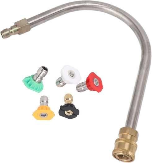 Pressure Washer Extension, Pressure Washer Curved Rod Pressure Washer Extension Wand Rod, Power Washer Lance Stainless Steel and Solid Brass 1/4 I...