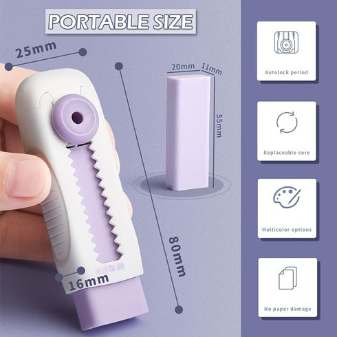 Retractable Eraser 3Pcs Slide Erasers Bulk Cute Pencil Erasers Aesthetic Erasers for Kids Drawing Eraser Push Pull Eraser Back to School Supplies ...