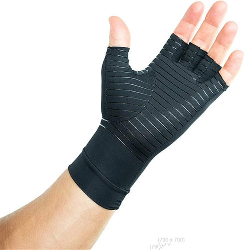 Fingerless Copper Arthritis Gloves Compression Gloves for Swelling and Stiffness Carpal Tunnel Pain Relief Gloves, Copper Infused Gloves for Arthr...