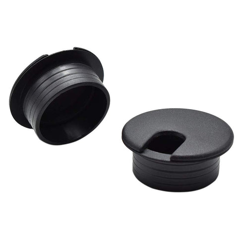 1-1/2 Inch (38mm) Black Wire Grommets and Cable Ties Kit ABS Plastic Desk Hole Cover Cord Organizer for Computer Desk Cabinet (2pcs Desk Grommets ...