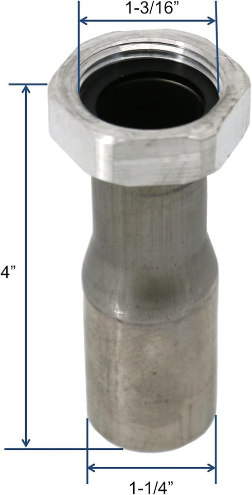 1-1/4" Stainless Steel Sink Drain Tailpiece with Nut and Washer for 1” NPS Bar Sink Drain (1-1/4" Tailpiece)...