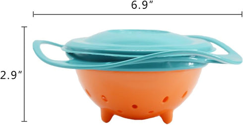 Song Qing Magic Gyro Bowl 360 Degree Rotate Spill-Proof Bowls with Lid Plastic Creative Dishes Practice Feeding Bowls...