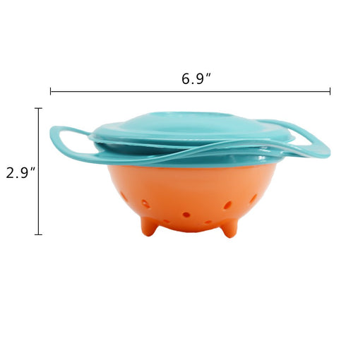 ZTL Gyro Bowl 360 Dgree Rotation Spill Resistant Gyroscopic Bowl with Lid...