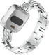 Compatible for Fitbit Versa Watch Band, Bling Diamond Stainless Smartwatch Replacement Chain Band,Single Row Chain Solid Zinc Alloy Band Replaceme...