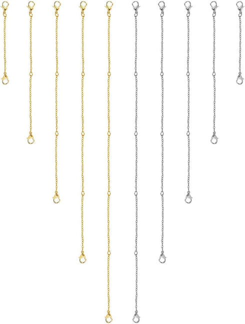 10 Pack Necklace Extenders, Alloy Extender Chains Set, Necklace Extender, Necklace Extendaer, Stainless Steel Necklace Extender, Necklace Extensio...