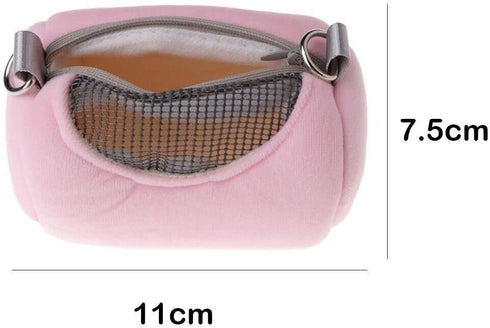 Hamster Travel Carrier Bag Round Crossbody Bag Portable Hamster Pet Bag Handbag with Adjustable Single Shoulder Strap Small Pet Supplies(Pink)...