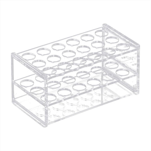 18 Holes Acrylic Test Tube Holder Clear Test Tube Rack Tube Vial Holder Rack Make up Brushes Drying Rack Test Tube Display Stand for 10ml 15ml Tes...