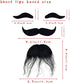 OJYUDD Self Adhesive Fake Eyebrows Beard,2 PCS Costume Facial Hair,Halloween Moustache Kit,Disguise Decoration for Masquerade Costume Party (Black...