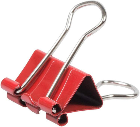 JAM PAPER Colorful Binder Clips - Small - 3/4 Inch (19 mm) - Red Binderclips - 25/Pack...