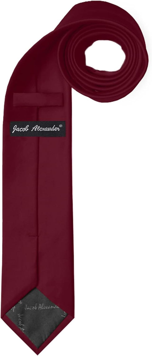 Jacob Alexander Men's Slim Width 2.75" Solid Color Tie...