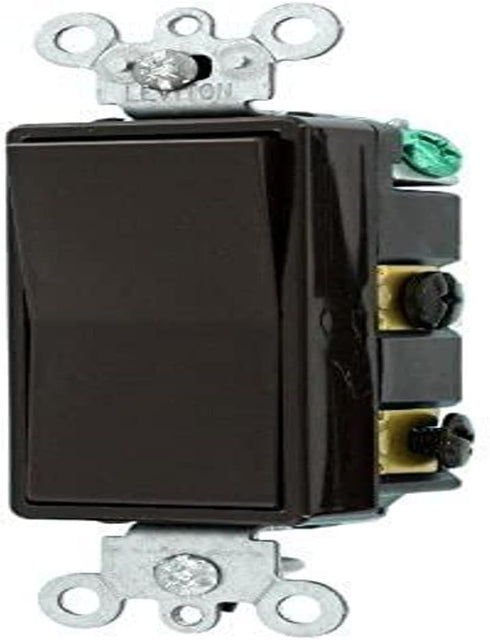 Leviton 5604-2 15-Amp 120/277-Volt Residential Grade Decora Rocker 4-Way AC Quiet Switch, Mahogany , Brown......