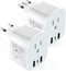 2 Pack European Travel Plug Adapter, LANUEE Italy Power Adapter with USB C Port, 2 in 1 Type C/L Foldable EU Outlet Adapter,Travel Accessories to ...