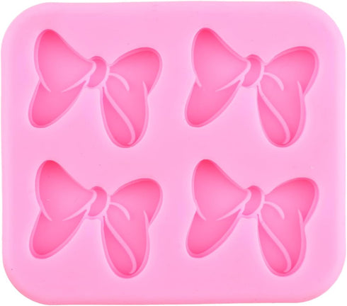 Bows Silicone Mold Mini Bow Fondant Molds Cartoon Butterfly Tie Edible Cartoon Cake Molds For Cake Decorating Cupcake Topper Chocolate Candy Gum P...