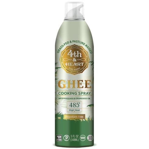 4th & Heart Original Ghee Oil Non-Stick Cooking Spray, Made with Grass-Fed, Pasture-Raised Ghee, Keto, Lactose-Free, Certified Paleo Baking Spray ...