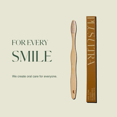 Plus Ultra Bamboo Toothbrush - BPA Free Soft Bristle Toothbrush for Adults - Dentist-Approved All-Natural Toothbrush Logo Etched on Toothbrush Han...