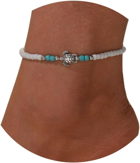 Turtle Anklets Boho Turquoise Anklet Bracelet Beach Bead Anklet Waterproof Summer Foot Jewelry for Women...