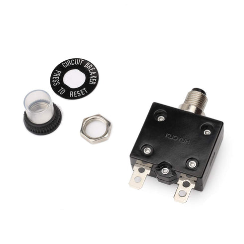 98-40A Thermal Circuit Breaker Overload Protector, 40Amp Push Button Manual Reset Circuit Breaker 32V DC 125/250VAC 50/60Hz with Quick Connect Ter...