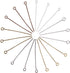 PH PandaHall About 600 Pcs Brass Head Pins Findings Open Eye Pin Length 1.38 Inch 21-Gauge for Jewelry Making 6 Colors...