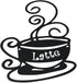 gifthub 4 Pieces of Coffee Logo Metal Wall Decoration, Metal Wall Decoration Art Coffee Shop Kitchen Black Coffee Cup Decoration Letter Iron Handi...