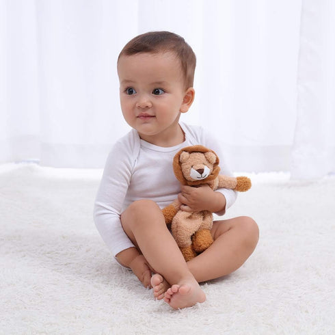 Apricot Lamb Stuffed Animals Security Blanket Yellow Lion Infant Nursery Character Blanket Luxury Snuggler Plush(Yellow Lion, 10 Inches)...