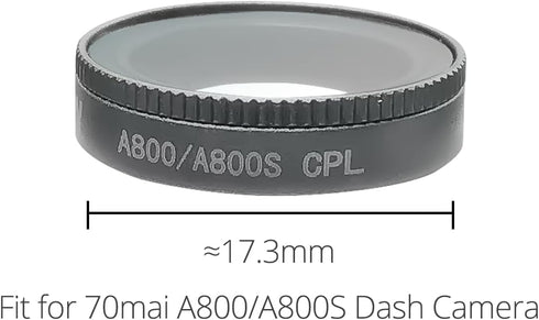 CPL Filter Dash Cam Lens Compatible with 70mai Model A800 A800S Lens Diameter 17.3mm, Dash Cam Polarizing Filter (Gray)...