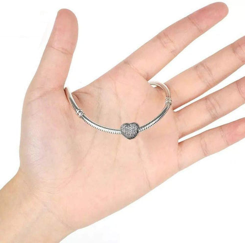 ABAOLA Heart Clip Charm 925 Sterling Silver Spacer Beads fit for Fashion Charms Bracelets...