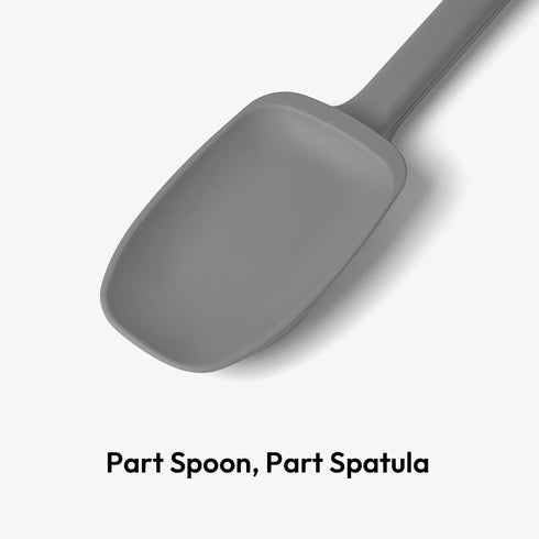 Carrotez Silicone Spoon Spatula, 9.4 inch Heat Resistant Cooking Spoon, Spoonula, Non Stick Spatula for Stir Fry, Cooking, Baking - Modern Grey...