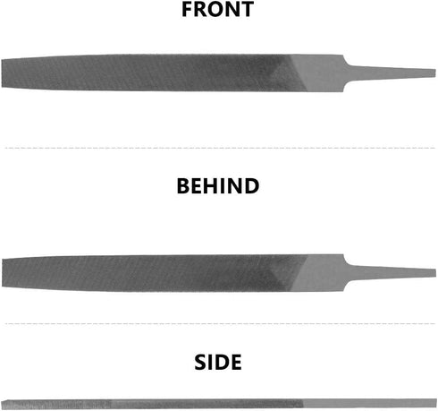 KALIM Flat Medium Cut File, Double Cut Teeth, 6'' Length, Made of High Carbon Steel, Hand File Without Handle Suitable for Wood, Metal, Sharpening...