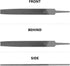 KALIM Flat Medium Cut File, Double Cut Teeth, 6'' Length, Made of High Carbon Steel, Hand File Without Handle Suitable for Wood, Metal, Sharpening...