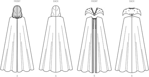 McCall's Misses' Unlined Capelet and Cape Costume Sewing Pattern Kit, Design Code M8428, Sizes XS-S-M-L-XL, Multicolor...