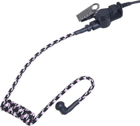 Braided Acoustic Coil Tube Knitted Nylone Moisture Resistant Radio Earpiece Replacement with Mix Color(Pink,White,Black)...