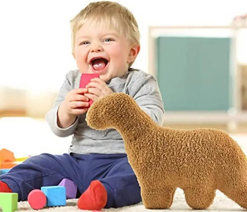 Dino Chicken Nugget Plush Toy - 45cm Large Soft Stuffed Dinosaur Pillow, PP Cotton-Filled Animal Shape Toy, Cute Plushies for Kids, Play and Decor...
