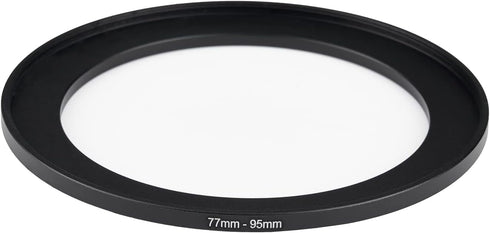 77mm Lens to 95mm Camera Lens Adapter 77mm to 95mm Step Up Ring Adapter Ring for All Brands of UV ND CPL, with Premium Lens Wiping Cloth 2 Pack (7...