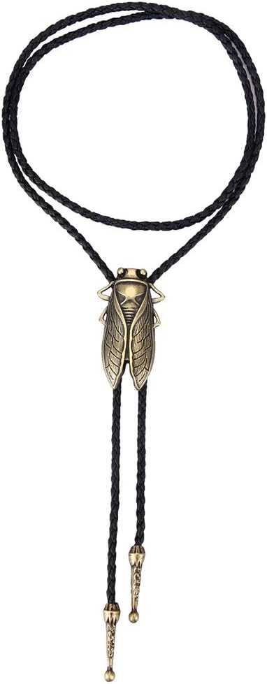COOLLA Bolo tie- Handmade Western Cowboy Black Vintage Cicada Pendant for Women,Men...