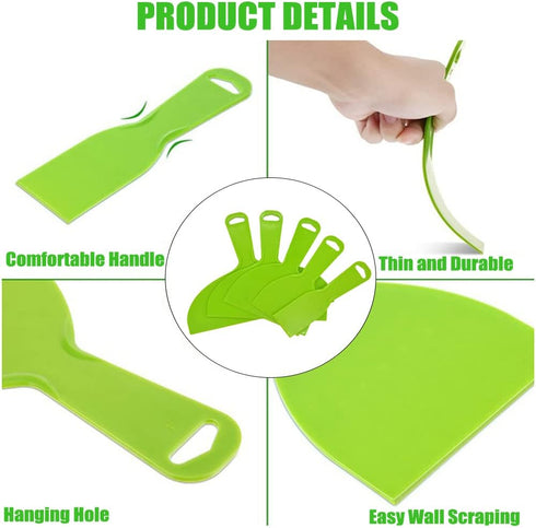 Utoolmart Putty Scraper 2" Plastic Flexible Putty Knives Spreader for Taping Drywall Wall Painting Green 3Pcs...