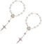 2Pcs Car Rosary for Rearview Mirror,Rosary for Car,Auto Rosary Hanging Ornament Car Rosary Ball Beads Cross Rosary Bracelet Car Decorations for Wo...