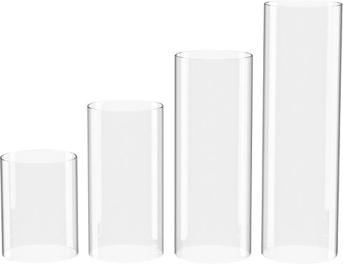 KETELAMP Hurricane Candle Holder - Open Ended, Bottomless Cylindrical Glass Lamp Shade, 3.5" x 6"...