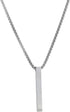 Bar Pendant Necklace Men Cool Stainless Steel Box Chain Pendant Matching Necklace For Men Couple Cuboid Stick Pendant Birthday Jewelry Gift...