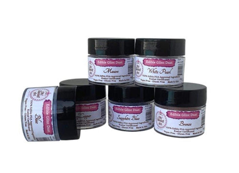 Edible Glint White Pearl Dust, Edible Luster Dust, 4 gram jar, Food Grade, Made in USA -...