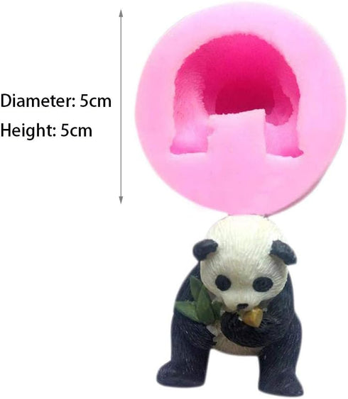 2Pcs/Set 3D Panda & Bamboo Silicone Molds Bamboo Cake Border Fondant Molds Sugarcraft Cake Decorating Tools Candy Chocolate Gumpaste Moulds Panda ...