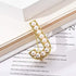 Elegant Gold Plated Simulated Pearl Initial Letter Brooch Pins for Women...