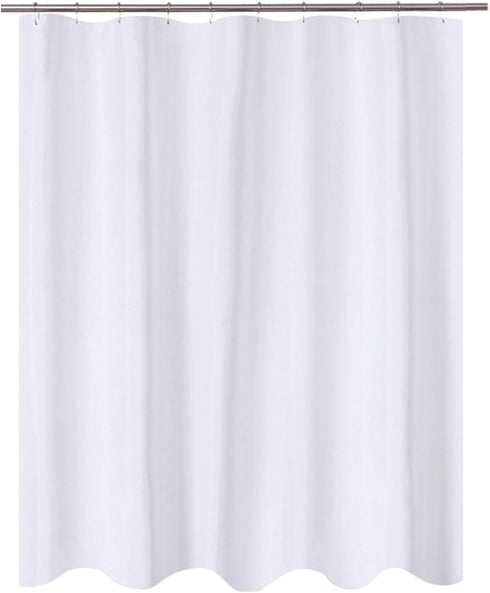 N&Y HOME RV Shower Curtain or Liner Fabric 60 x 64 inches, Perfect for Camping Travel Trailer, White Bathroom Curtains with Grommets, 60x64...