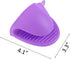 2 Pairs Mini Oven Gloves Silicone Heat Resistant Cooking Pinch Mitts Potholder for Kitchen Cooking & Baking (Purple and Orange)...