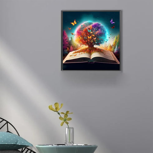 Life Tree of Book 5D Diamond Painting Kits for Adults, DIY Diamond Art Life Tree of Book Diamond Painting Kits Full Drill Crystal Rhinestone Embro...