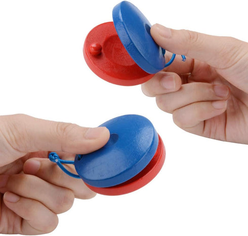 B bangcool Wooden Percussion Instrument Finger Castanets: 12Pcs Wood Castanets Creative Musical Instrument for Kids Percussion Toy...