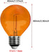 G40 Replacement Light Bulbs Orange 1W Shatterproof Plastic LED Globe Bulbs G40 LED String Lights Replacement Bulb E12/C7 Candelabra Base for Indoo...