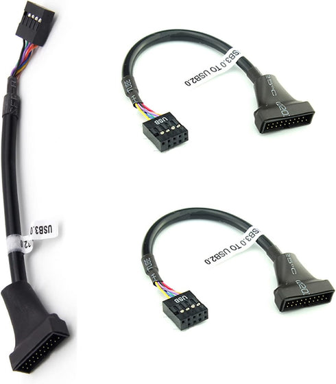 3 Pack USB 3.0 Header to USB 2.0 Motherboard Adapter 19 Pin to 9 Pin Connector Cable Front Panel USB3.0 to 2.0 Converter 19pin Male to 9pin Female...