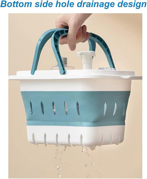 Plastic Caddy for Cleaning Supplies Products, Storage Collapsible Basket with Handles, Box Organizer Bin for Bathroom, Kitchen, College Dorm,Gym (...